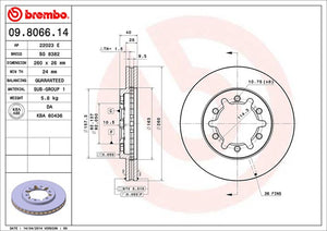 Product of Brembo 09806614C02 Vented 1 Piece Brake Rotor 