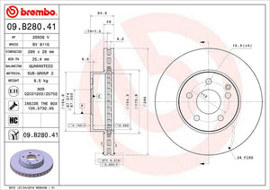 Product of Brembo 09B28041C02 Vented 1 Piece Brake Rotor 