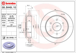 Product of Brembo 08B44911C02 Solid 1 Piece Brake Rotor 