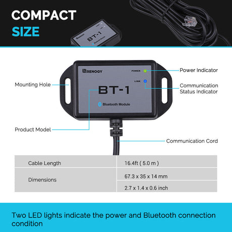 Renogy Rcm-Bt1-G2-Us Bluetooth Interface Module||rcm-Bt1-G2-Us_1.Jpg||86||ren9714415||2259488