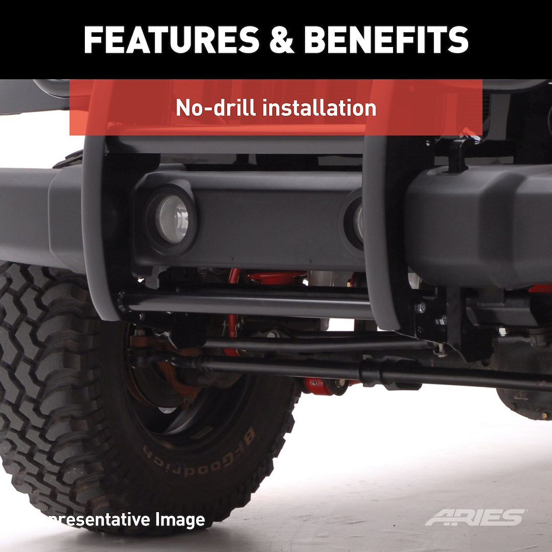 Product of Aries 1053 Grille Guard 1-Piece Black Semi Gloss Powder Coated 