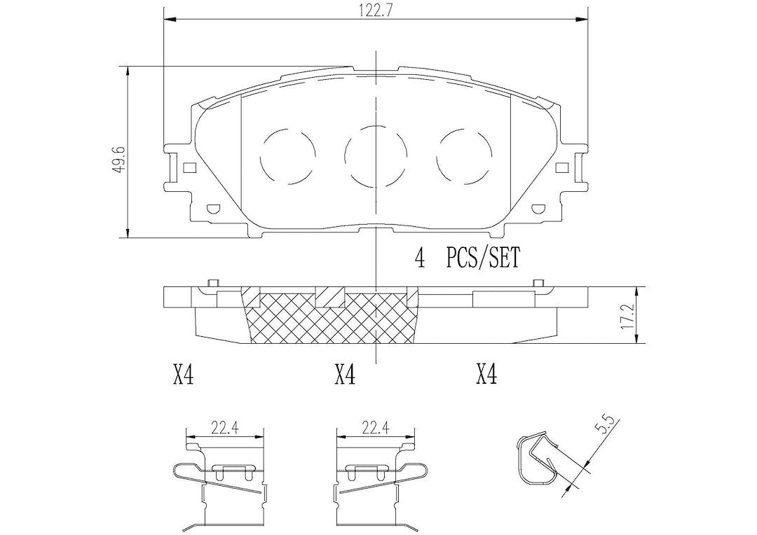 Product of Brembo P83141N Brake Pad - Set Of 4 