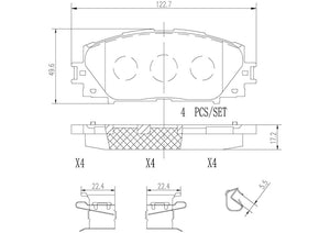 Product of Brembo P83141N Brake Pad - Set Of 4 
