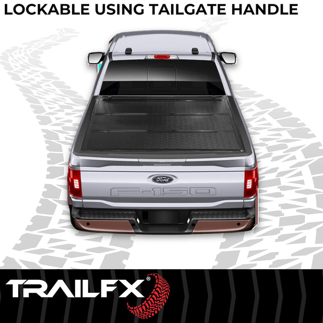 Product of TrailFX TFX Standard Flush Tri-Fold Hard Folding TFX3525 Tonneau Cover 