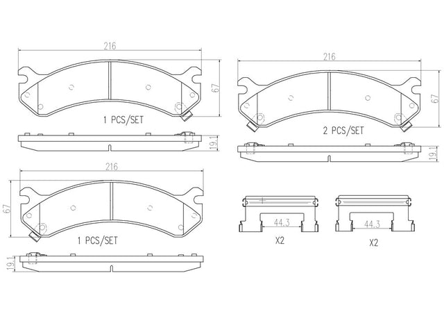 Product of Brembo P10026N Brake Pad - Set Of 4 