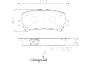 Product of Brembo P28088N Brake Pad - Set Of 4 
