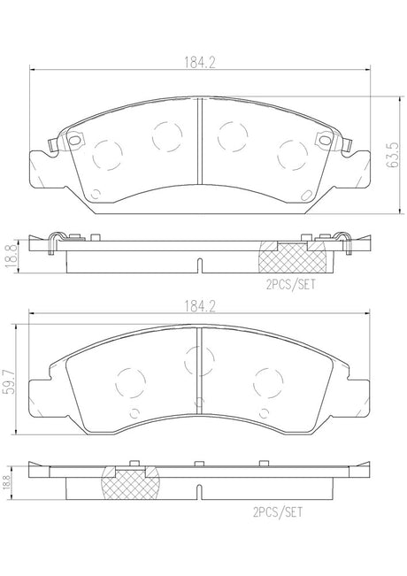 Product of Brembo P10065N Brake Pad - Set Of 4 