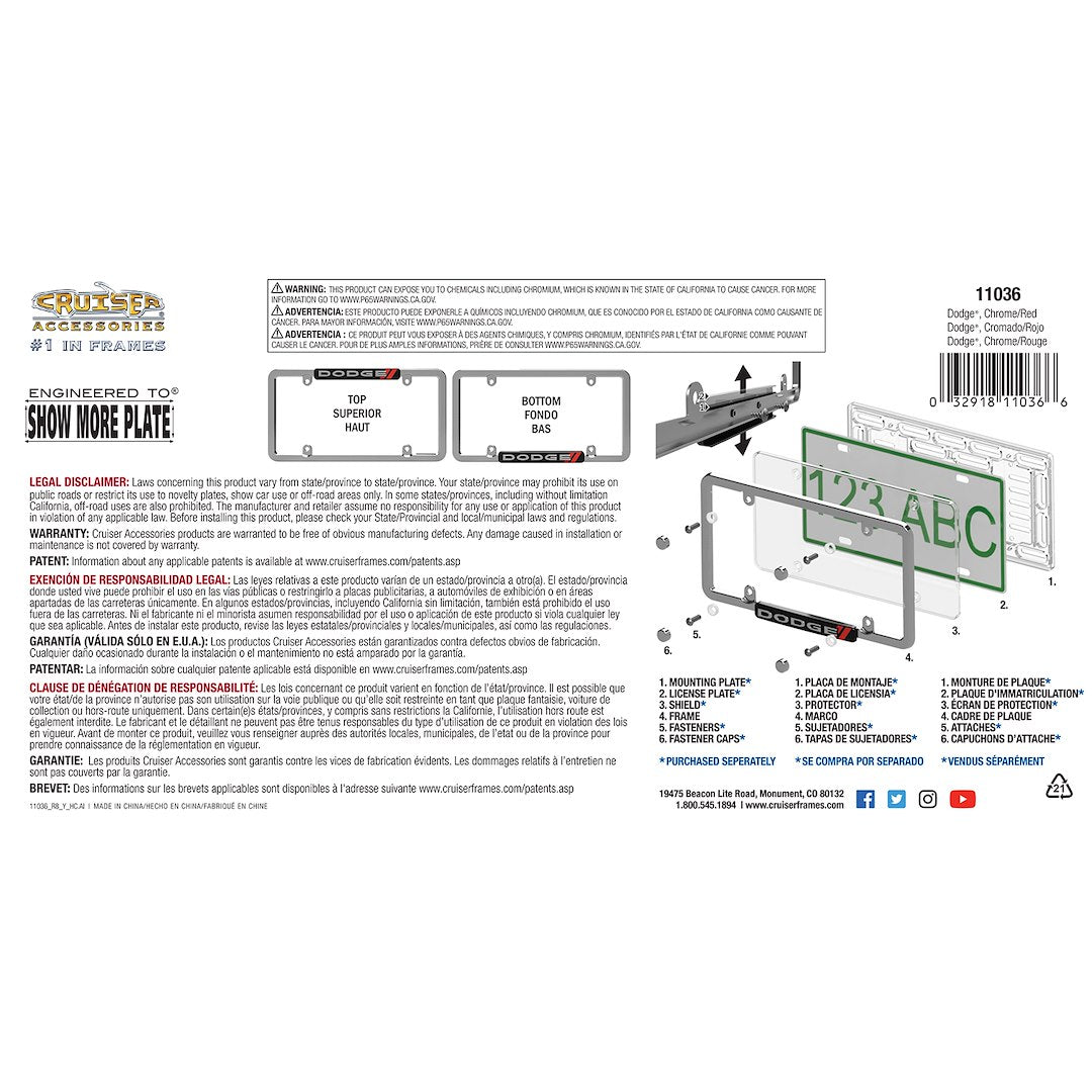Product of Cruiser 11036 License Plate Frame