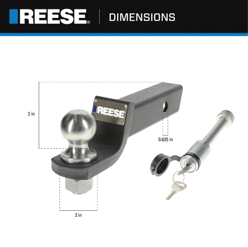 Product of Reese 7096600 Receiver Trailer Hitch Ball Mount 