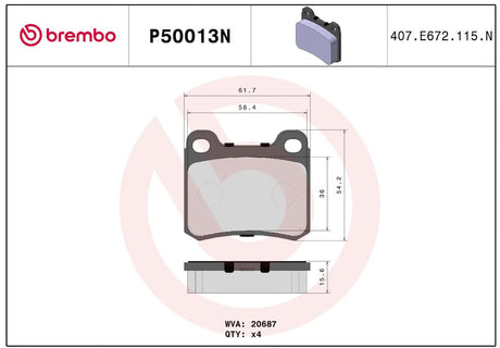 Brembo P50013n Brake Pad||p50013n_R.Jpg||86||brmp50013n||2091729