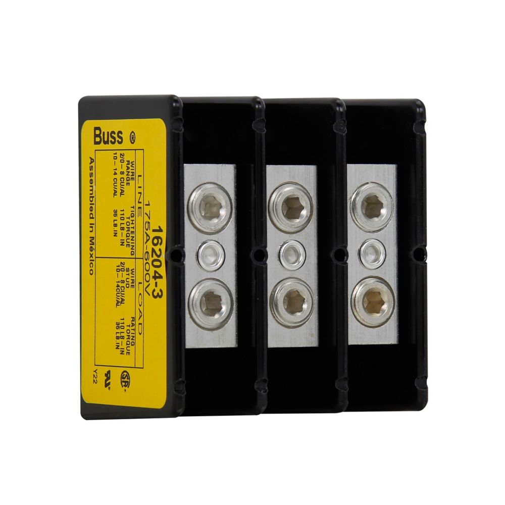 Bussman 16204-3 Wire Terminal Block||16204-3_1.Jpg||86||b6p162043||2211743