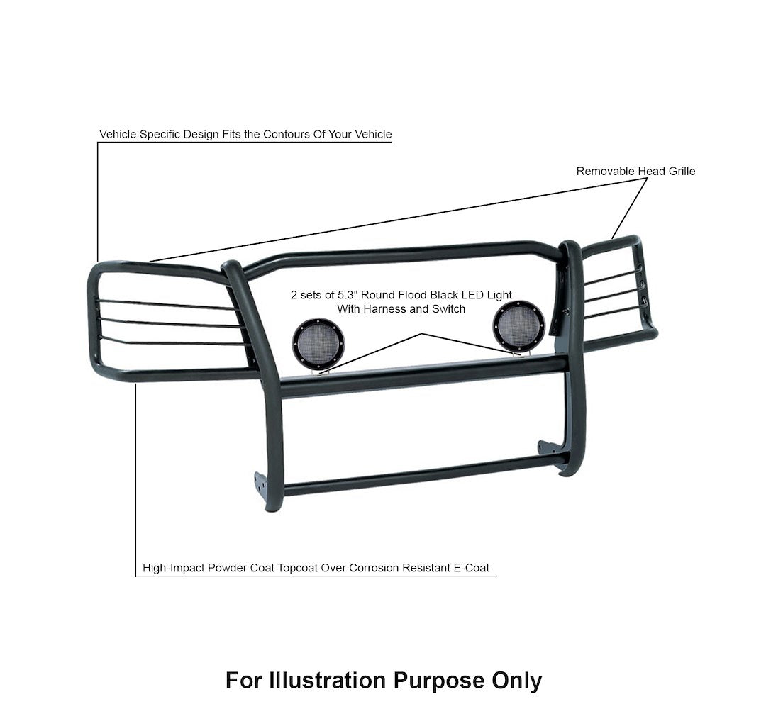 Product of Black Horse Offroad 17GT25MA-PLFB Grille Guard  