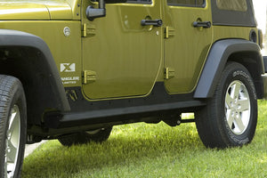 Product of Fab Fours JK07-G1250-1 Black Steel Flat Rocker Panel Guard 