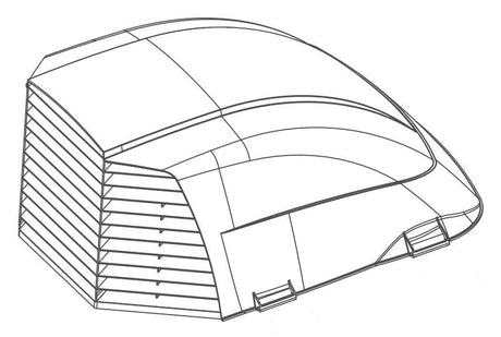 Product of MaxxAir Ventilation Solutions 00-933083 Dome 14 Inch X 14 Inch Vents Roof Vent Cover 