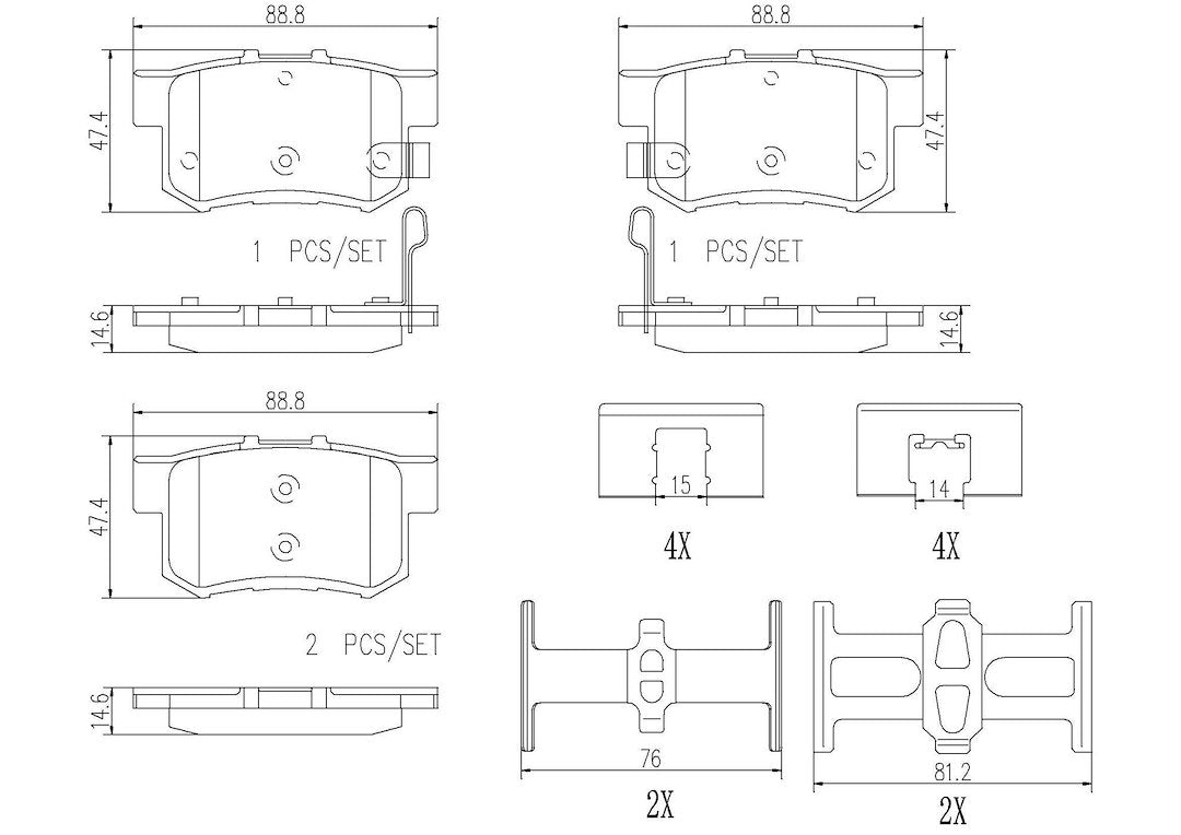 Product of Brembo P28022N Brake Pad - Set Of 4 