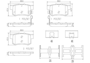 Product of Brembo P28022N Brake Pad - Set Of 4 