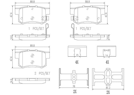 Product of Brembo P28022N Brake Pad - Set Of 4 