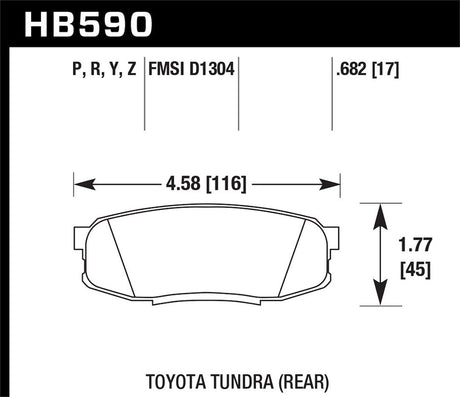 Product of Hawk Performance HB590P.682 Performance/ Street Brake Pad - Set Of 4 