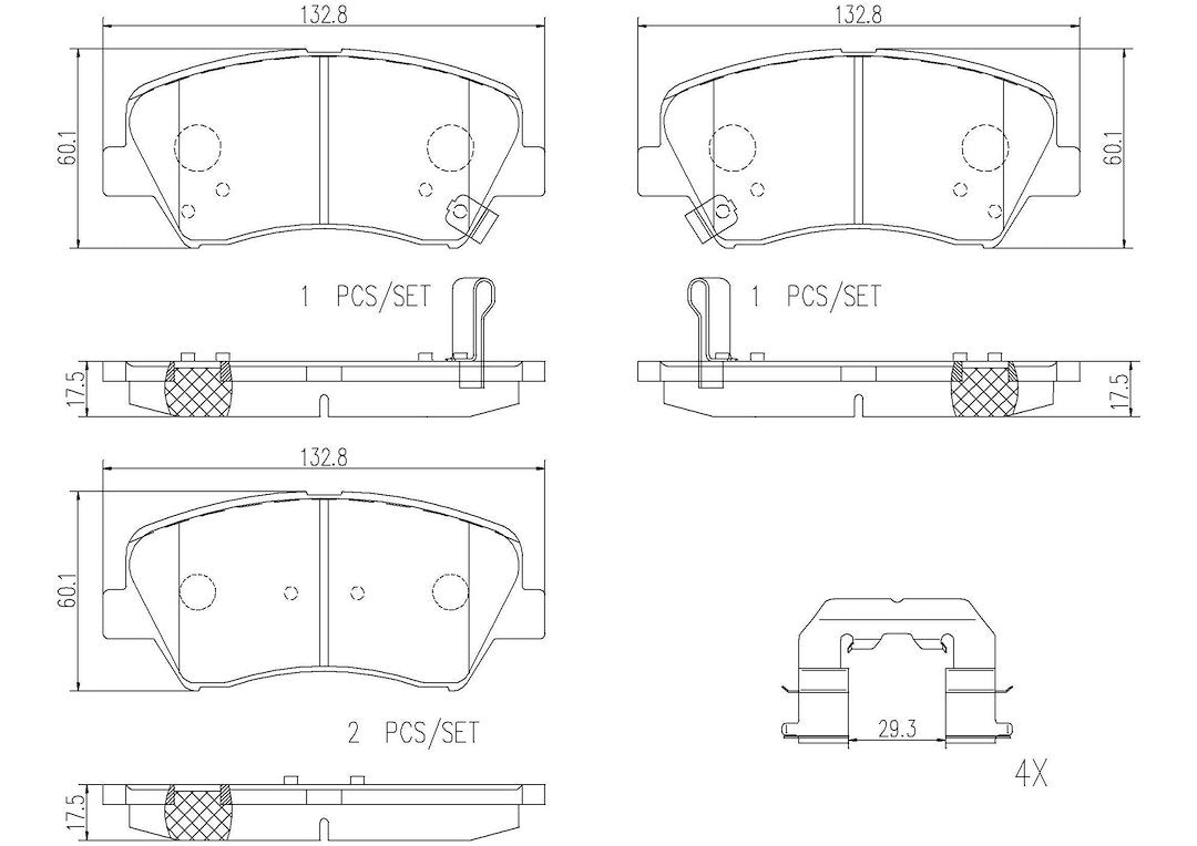 Product of Brembo P30073N Brake Pad - Set Of 4 