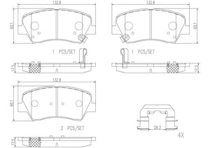 Product of Brembo P30073N Brake Pad - Set Of 4 