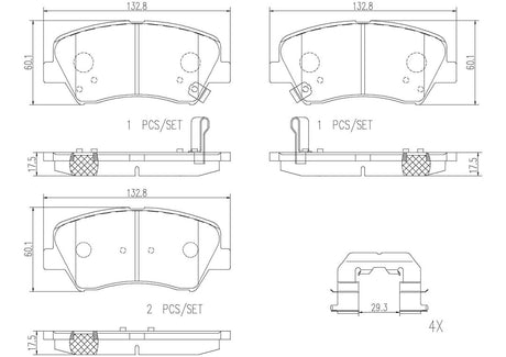 Product of Brembo P30073N Brake Pad - Set Of 4 