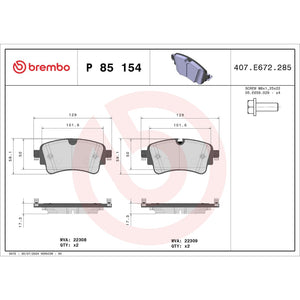 Brembo P85154 Brake Pad||p85154_Drw.Jpg||87||brmp85154||1754773