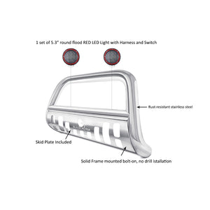Product of Black Horse Offroad BBFOTR-SP-PLFR Bull Bar  with skid plate 
