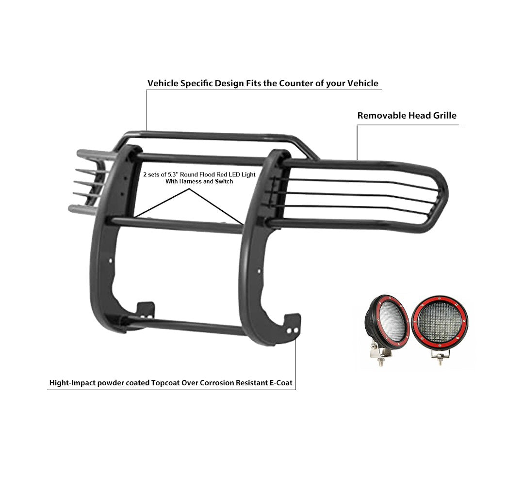 Product of Black Horse Offroad 17A098600MA-PLFR Grille Guard  