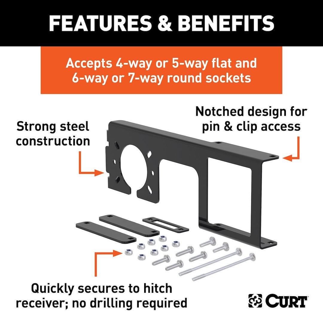 Curt 58003 Trailer Wiring Connector Mounting Bracket||58003_3008x1990_Fa.Jpg||87||c9358003||2241681