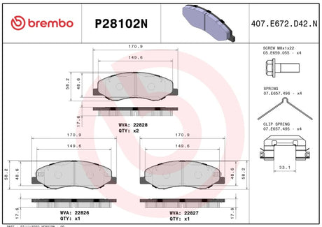 Brembo P28102n Brake Pad||p28102n_2.Jpg||86||brmp28102n||2091580
