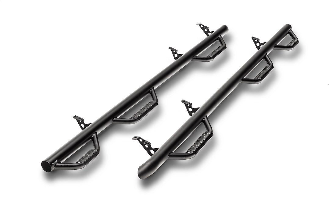 Product of N-Fab C01105CC-6-TX Black Matte Textured Powder Coated Round Nerf Bar - Truck Wheel To Wheel 