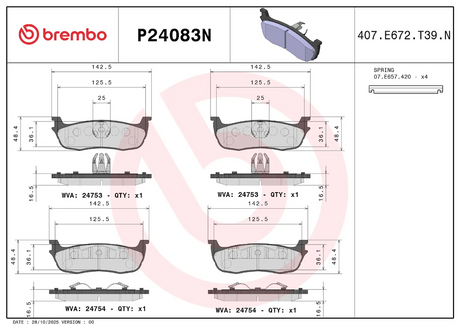 Brembo P24083n Brake Pad||p24083n_1.Png||86||brmp24083n||2104539
