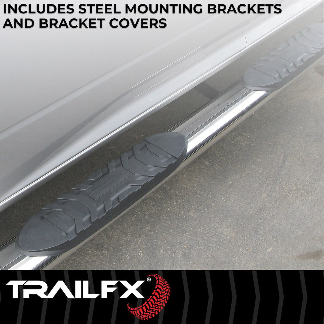 Product of TrailFX A1536S TFX 4" Oval Tube Side Steps Nerf Bar With Surface Steps 