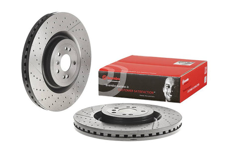 Product of Brembo 09B80511C02 Vented Cross Drilled 1 Piece Brake Rotor 