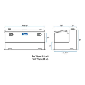 Product of UWS TT-75-COMBO-BLK Diesel Liquid Transfer Tank 75 Gallon Rectangular 
