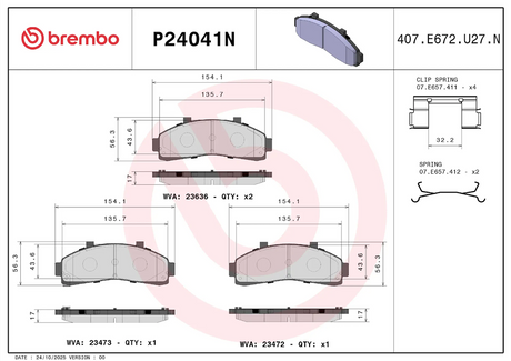Brembo P24041n Brake Pad||p24041n_1.Png||86||brmp24041n||2104527