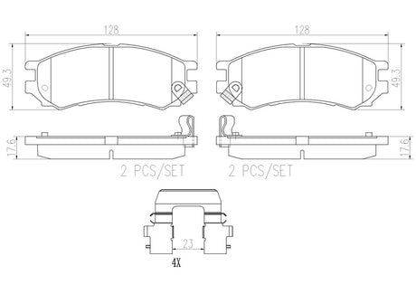 Product of Brembo P73001N Brake Pad - Set Of 4 