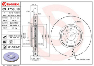 Product of Brembo 09A75811C02 Vented 1 Piece Brake Rotor 