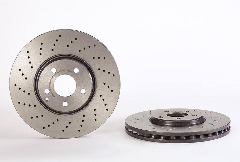 Product of Brembo 09A82811C02 Vented Cross Drilled 1 Piece Brake Rotor 