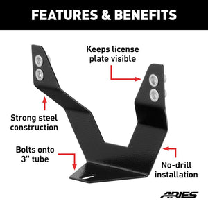 Aries 35-0000 License Plate Bracket||35-0000_3008x1990_Fa.Jpg||87||a1s350000||953547