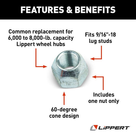 Lippert Components 134581 Lug Nut||134581_1.Jpg||86||m6v134581||1126265