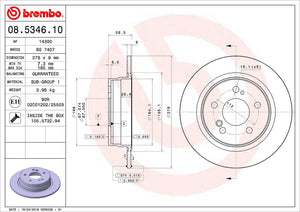 Product of Brembo 08534610C02 Solid 1 Piece Brake Rotor 