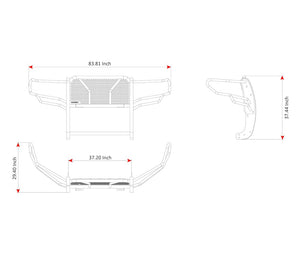 Product of Black Horse Offroad RU-TOTU07-B Grille Guard Modular Black Powder Coated 