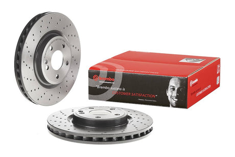 Product of Brembo 09B80751C02 Vented Cross Drilled 1 Piece Brake Rotor 