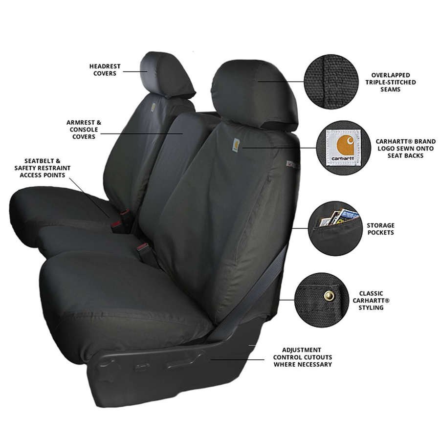 Product of Covercraft SSC7527CAGY Carhartt® SeatSaver® Gravel Duck Weave Fabric Seat Cover 
