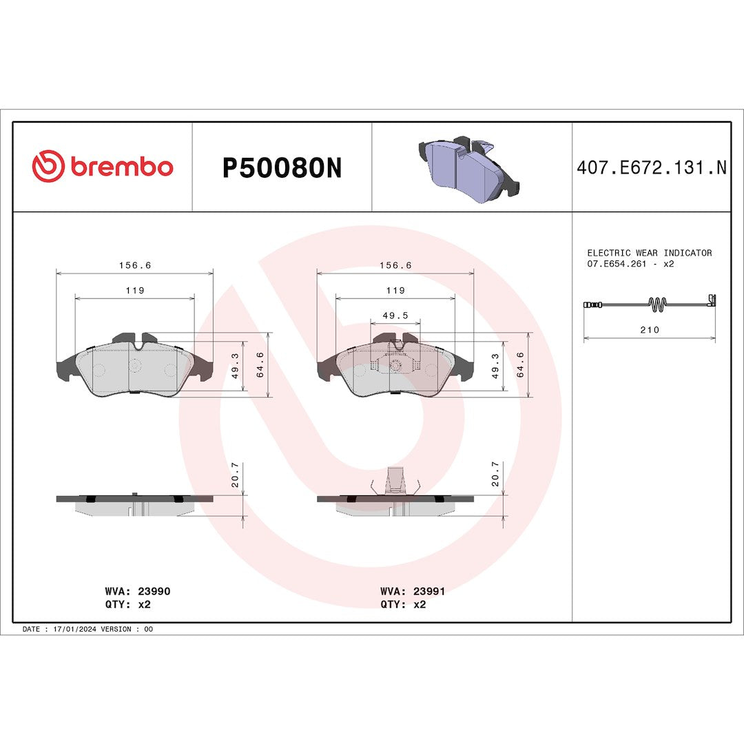 Brembo P50080n Brake Pad||p50080n_Drw.Jpg||87||brmp50080n||1753474