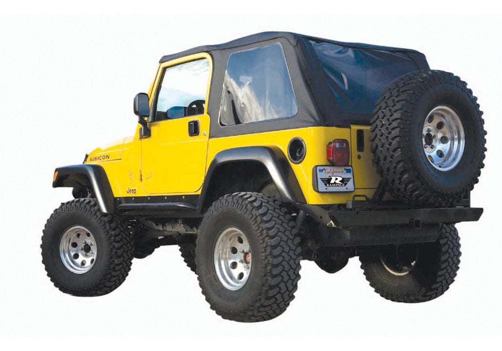 Product of Rampage 109535 Fastback Top Black Diamond Sailcloth Fabric Soft Top 
