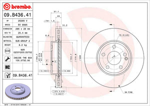 Product of Brembo 09B43641C02 Vented 1 Piece Brake Rotor 