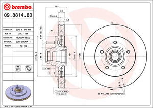 Product of Brembo 09881480C02 Vented 1 Piece Brake Rotor 