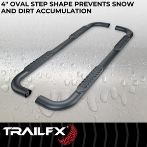 Product of TrailFX A1019T TFX 4" Oval Tube Side Steps Nerf Bar With Surface Steps 